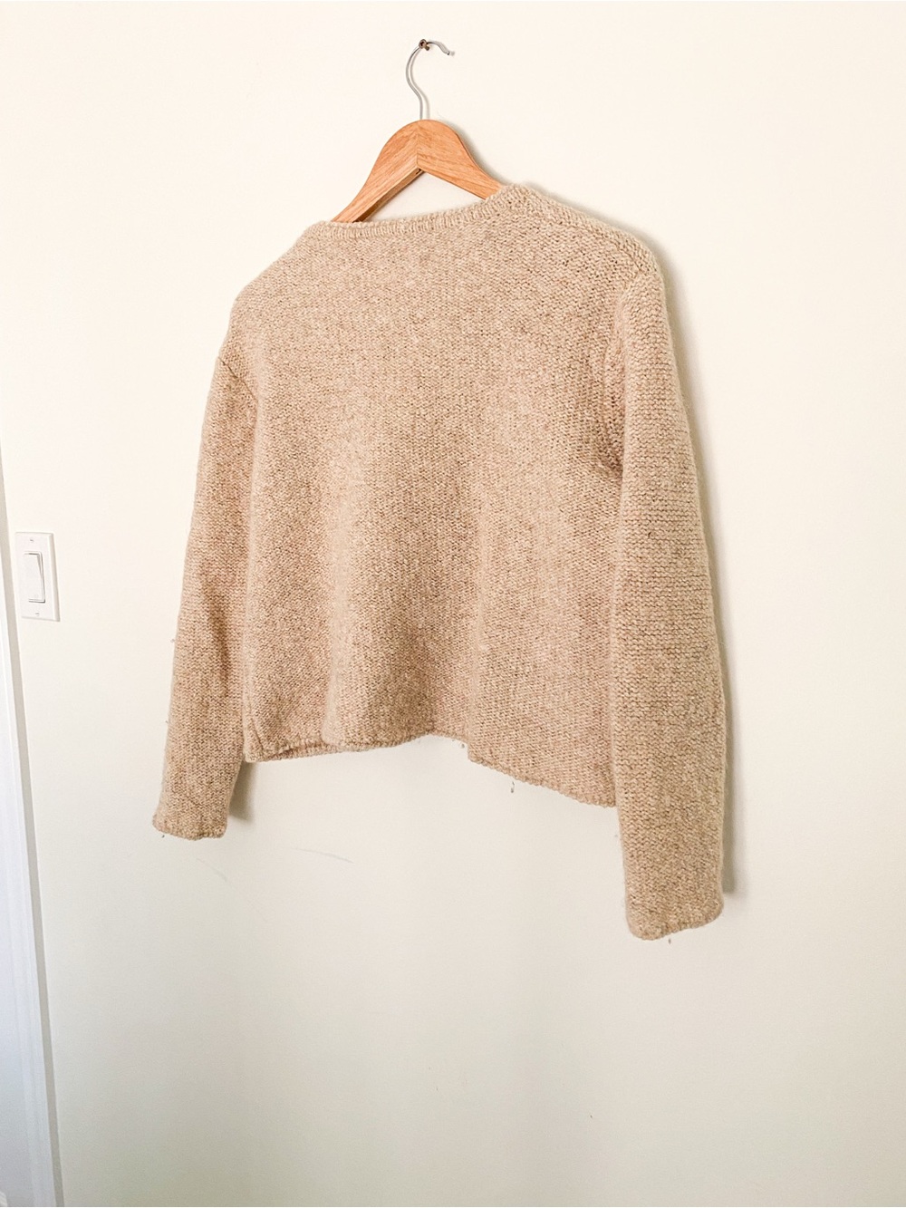 SMART SET | Cotton Wool Blend Sweater | Beige V-Neck Knit Pullover | Fall Tops - Picture 5 of 6